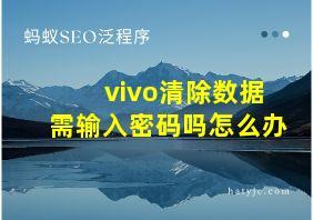 vivo清除数据需输入密码吗怎么办