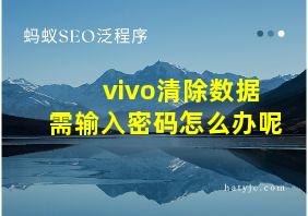 vivo清除数据需输入密码怎么办呢