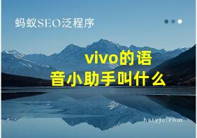 vivo的语音小助手叫什么