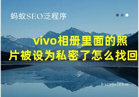 vivo相册里面的照片被设为私密了怎么找回