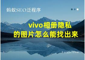 vivo相册隐私的图片怎么能找出来