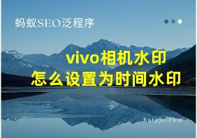 vivo相机水印怎么设置为时间水印