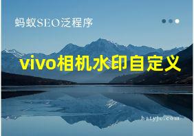 vivo相机水印自定义