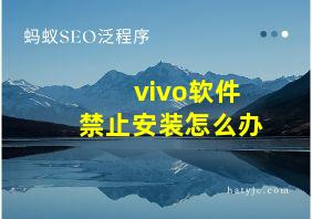 vivo软件禁止安装怎么办