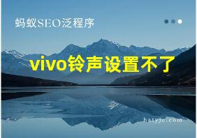 vivo铃声设置不了