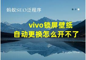 vivo锁屏壁纸自动更换怎么开不了