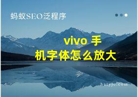 vivo 手机字体怎么放大