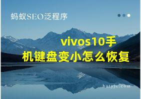 vivos10手机键盘变小怎么恢复