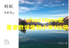 vivos10pro配置参数详情和小米9比较