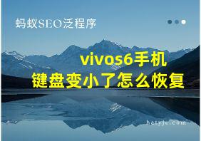 vivos6手机键盘变小了怎么恢复