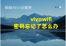 vivowifi密码忘记了怎么办