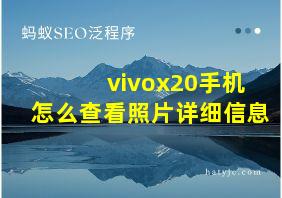 vivox20手机怎么查看照片详细信息