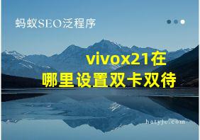 vivox21在哪里设置双卡双待