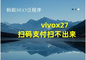 vivox27扫码支付扫不出来