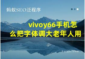 vivoy66手机怎么把字体调大老年人用