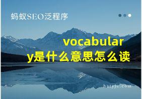 vocabulary是什么意思怎么读