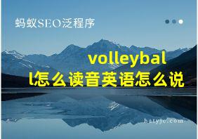 volleyball怎么读音英语怎么说