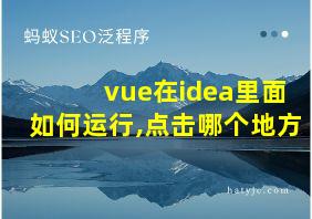 vue在idea里面如何运行,点击哪个地方