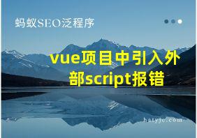 vue项目中引入外部script报错