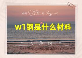 w1钢是什么材料