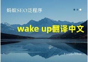 wake up翻译中文