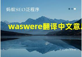 waswere翻译中文意思