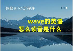 wave的英语怎么读音是什么