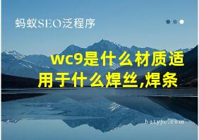 wc9是什么材质适用于什么焊丝,焊条