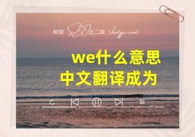 we什么意思中文翻译成为