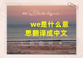 we是什么意思翻译成中文