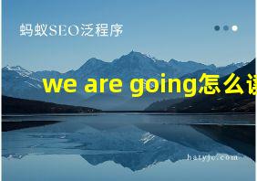 we are going怎么读