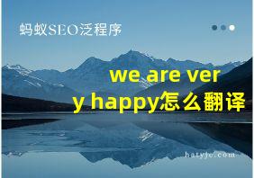 we are very happy怎么翻译