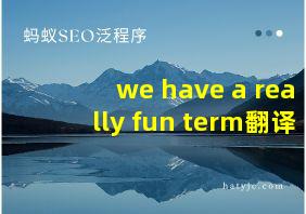 we have a really fun term翻译