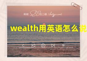 wealth用英语怎么说