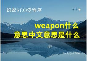 weapon什么意思中文意思是什么