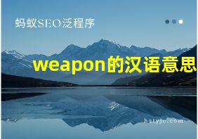 weapon的汉语意思