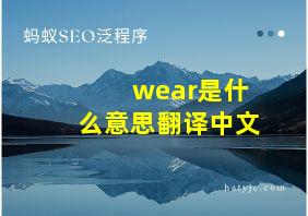 wear是什么意思翻译中文