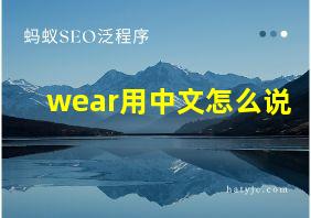 wear用中文怎么说