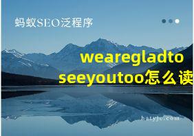 wearegladtoseeyoutoo怎么读