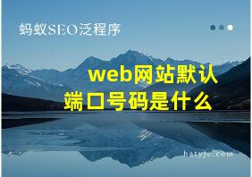 web网站默认端口号码是什么