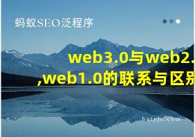 web3.0与web2.0,web1.0的联系与区别