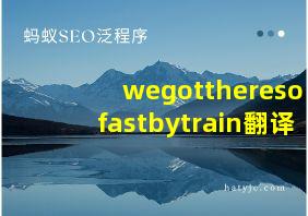 wegottheresofastbytrain翻译