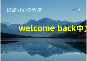 welcome back中文