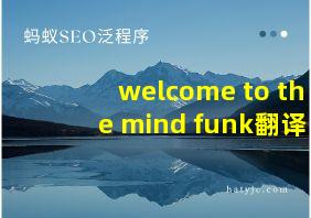 welcome to the mind funk翻译