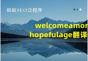 welcomeamorehopefulage翻译