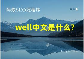 well中文是什么?