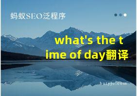 what's the time of day翻译