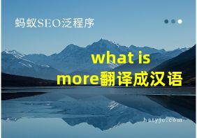 what is more翻译成汉语