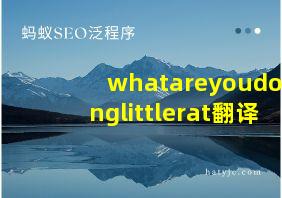 whatareyoudoinglittlerat翻译