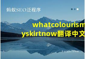 whatcolourismyskirtnow翻译中文